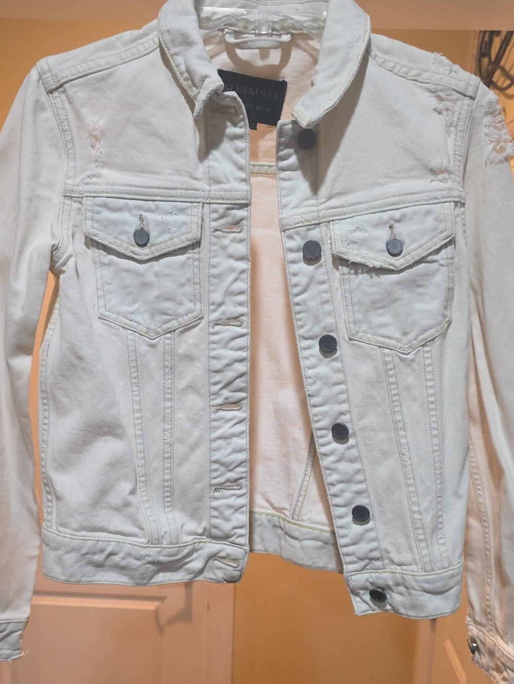 AllSaints White Denim Jean Jacket